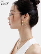 PLCOIN Oval Gold Titanium Glasses Anti-Blue Light Myopia