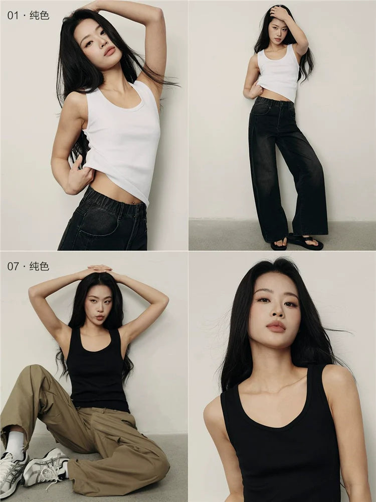 Giordano U Neck Slim Sleeveless Tee