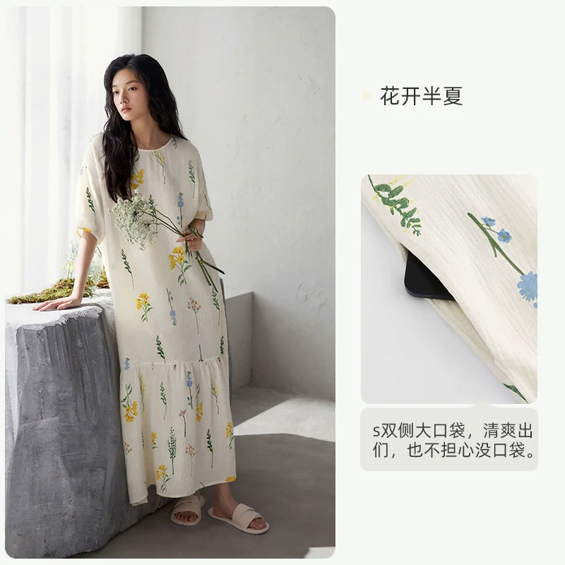 Yuenei Casual Home Nightdress