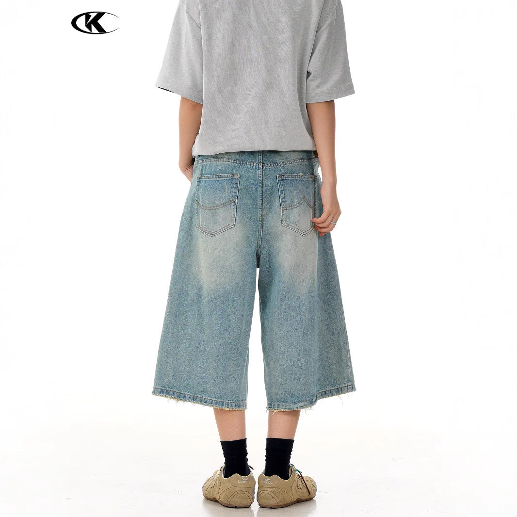 11KN Three-dimensional Cut Straight Loose Casual Shorts