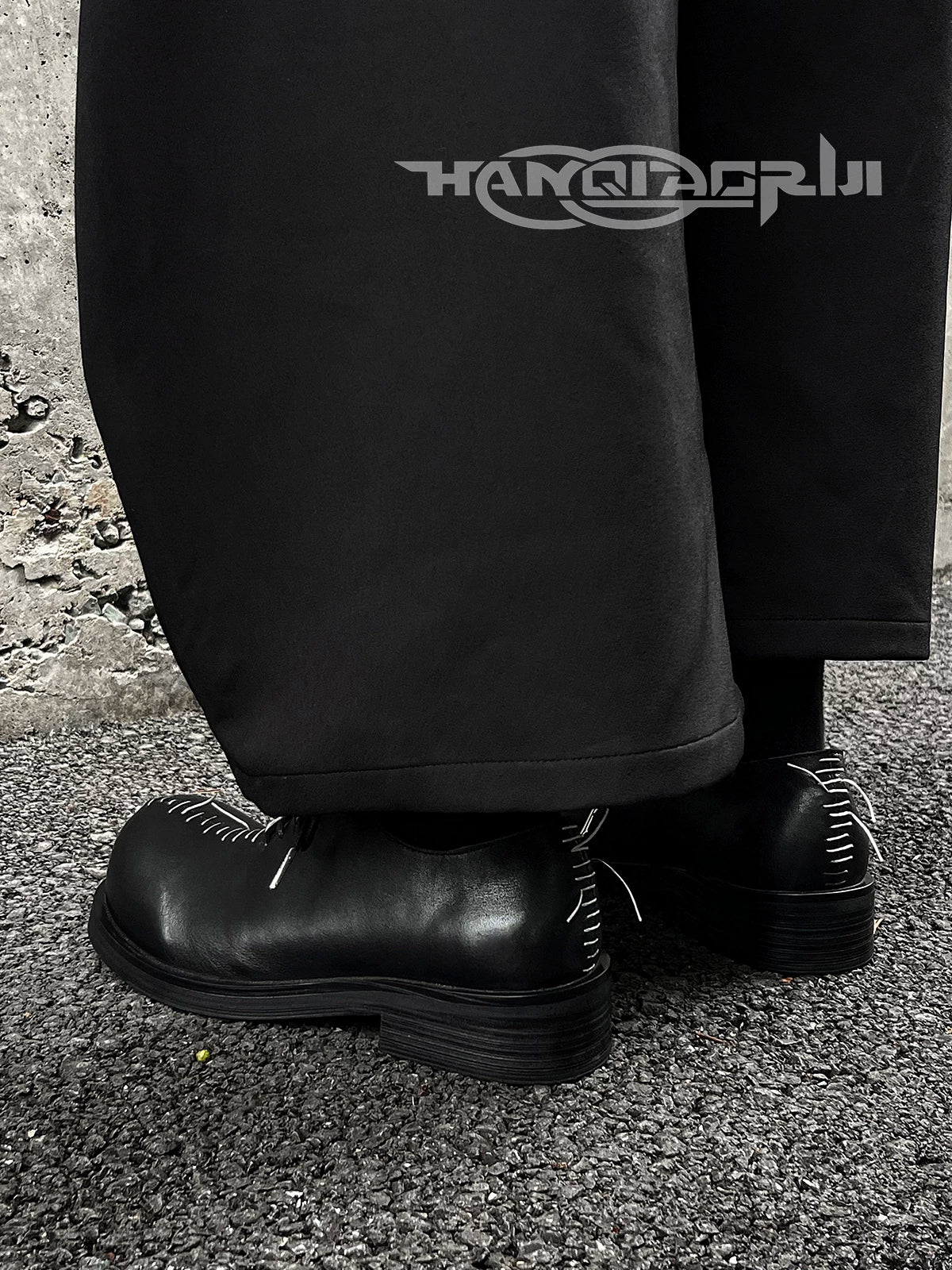 HANQIAORJI Hand-stitched First-layer Cowhide Thick-soled Big Head Shoes