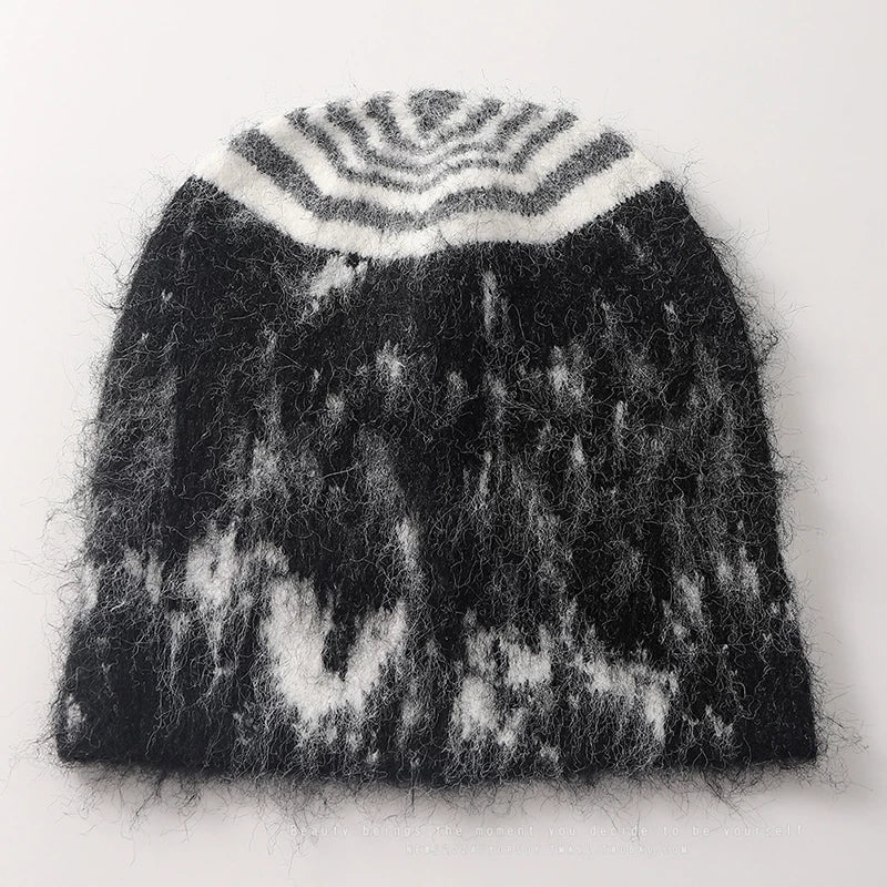 YORSOY Retro Tie-dye Knitted Wool Hat