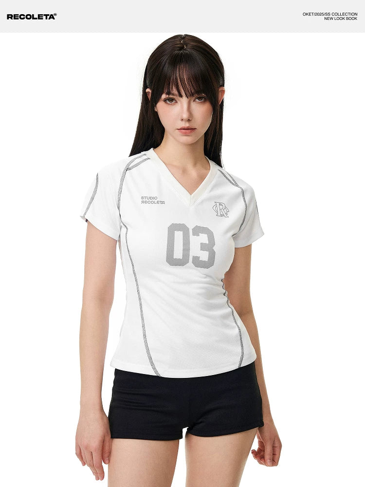 RECOLETA Contrast Digital Print Football Tee