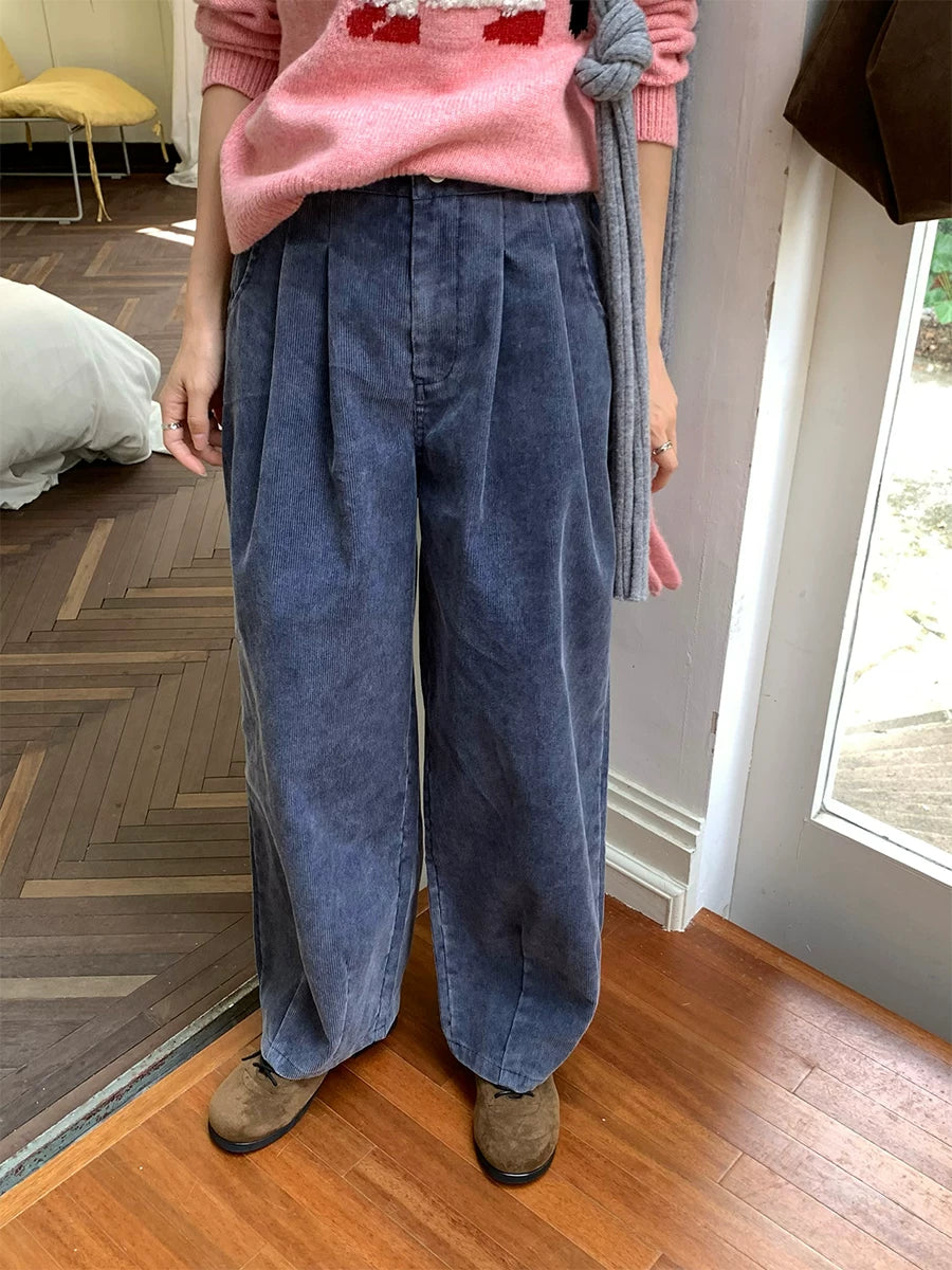 CCKOK Washed Corduroy Japanese Scimitar Pants