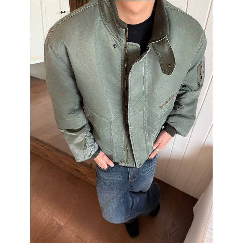 EME Old Dirty Dyed Stand-up Collar Thermal Jacket