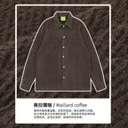 American Vertical Striped Textured Lapel Long-Sleeve Shirt