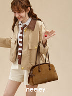 Neeley Suede Leather Boston Commuter Bag