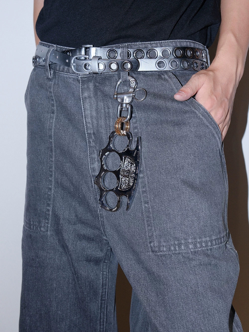 Darkblue Store Leopard Print Rivet Tiger Keychain Trouser Chain