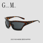 European Futuristic Large-Frame Sports Sunglasses Anti-UV Small Face Style