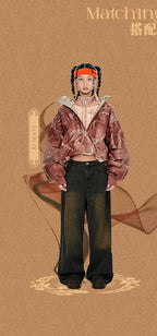 BJHG Contrasting Print Short Jacket