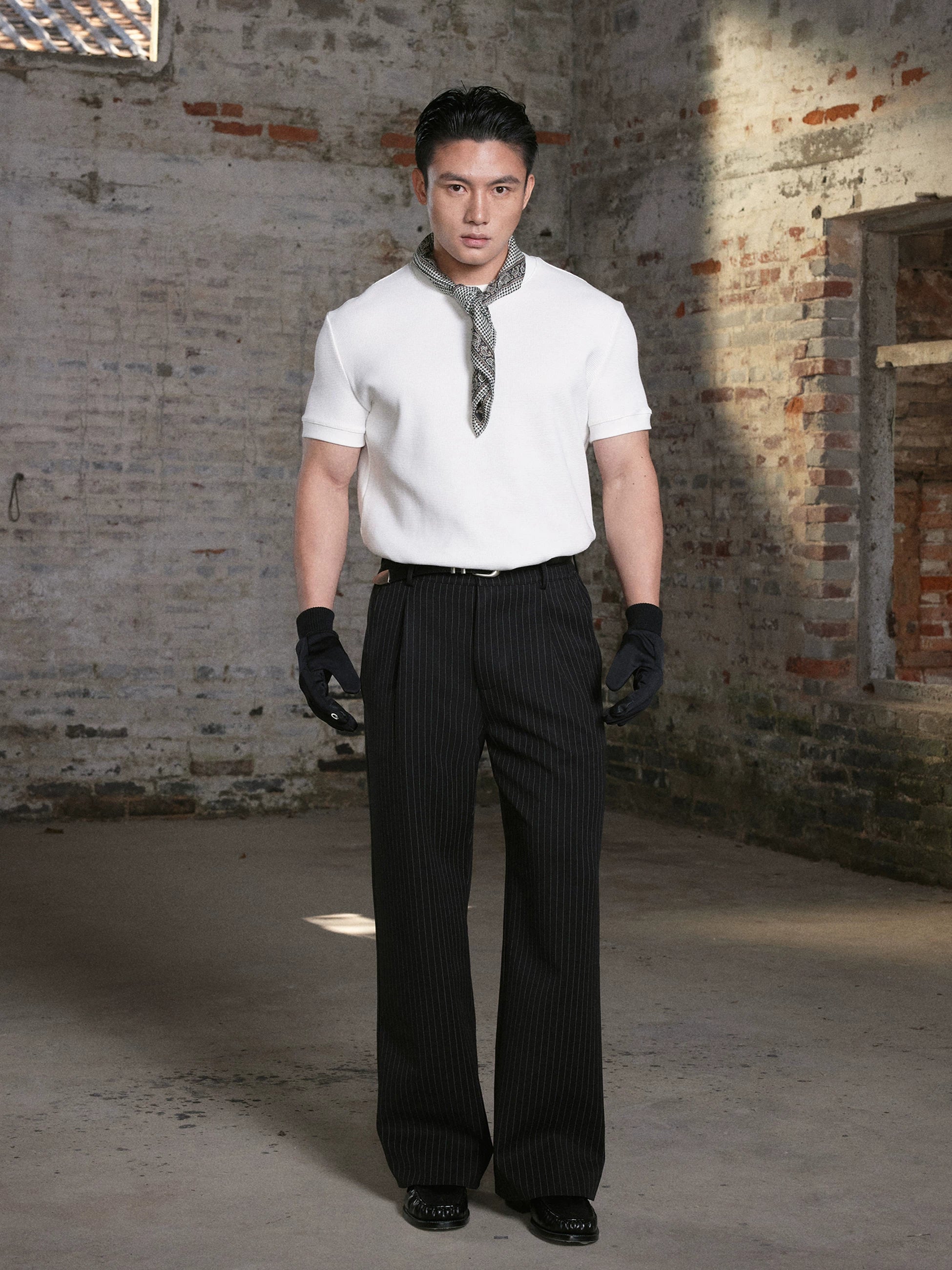 ONEFIT MAX Wide Three Dimensional Pleated Straight Trousers