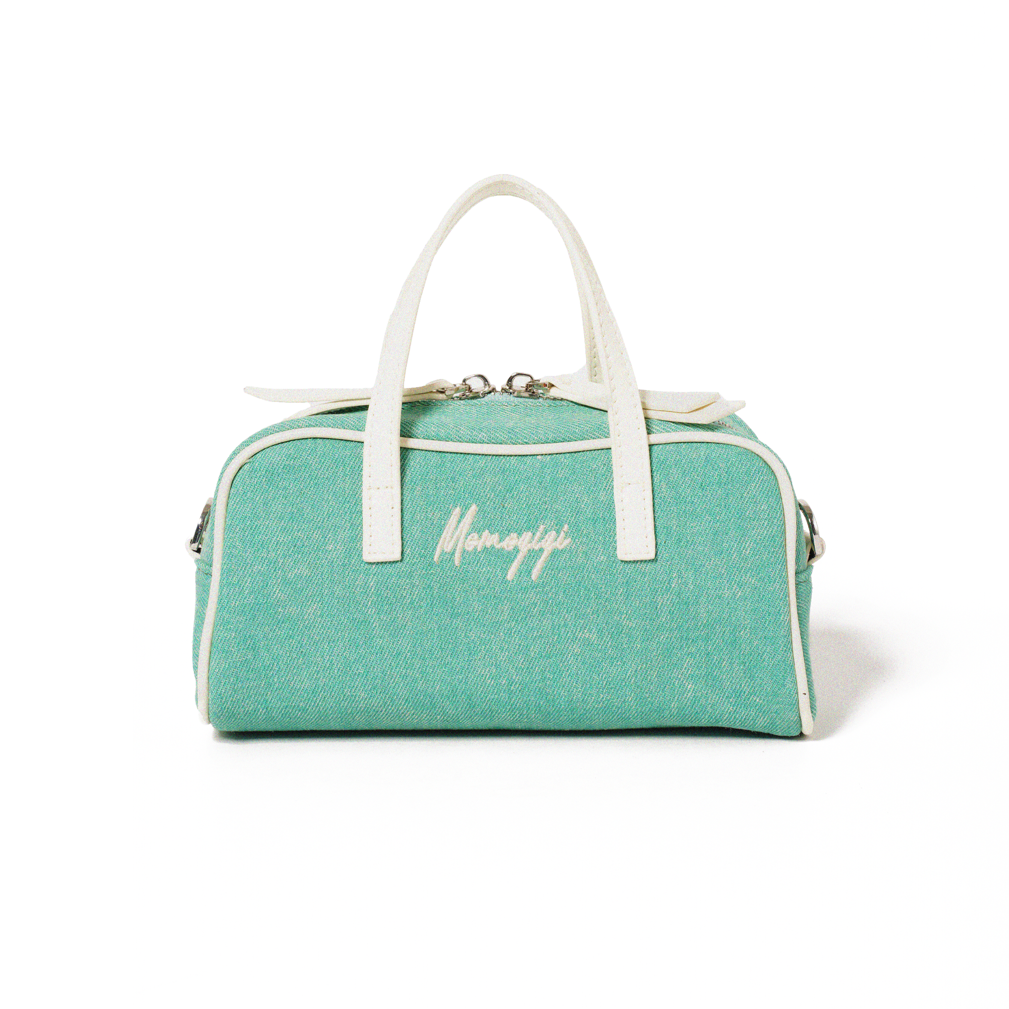 Momogigi is a summer getaway, retro washed denim mini shoulder messenger Boston bag