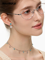 BULUBULU Rime Turquoise Silver Necklace