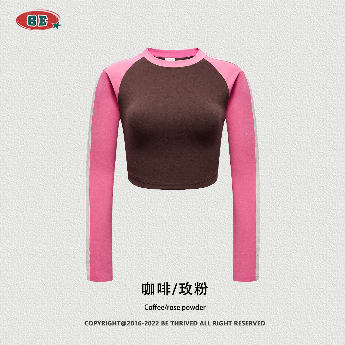 BE Contrast Long/Short Sleeve Crop Tee