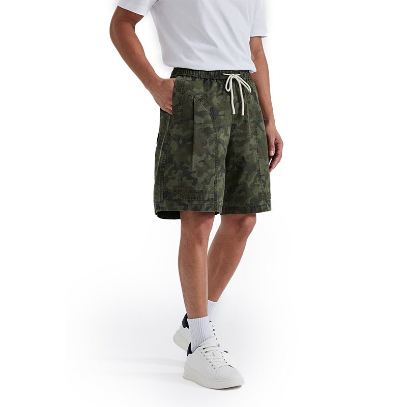 Inflation Checked Camouflage Drawstring Shorts