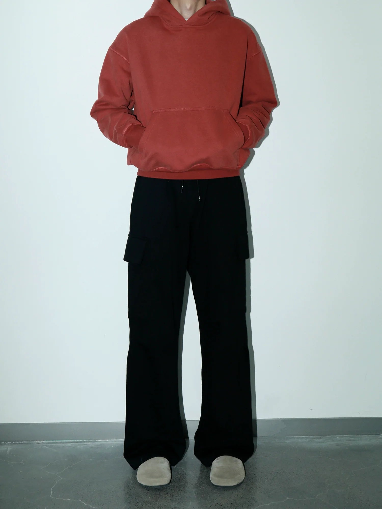 PLUS NO LOGO Vintage Simple Short Wide Hoodie