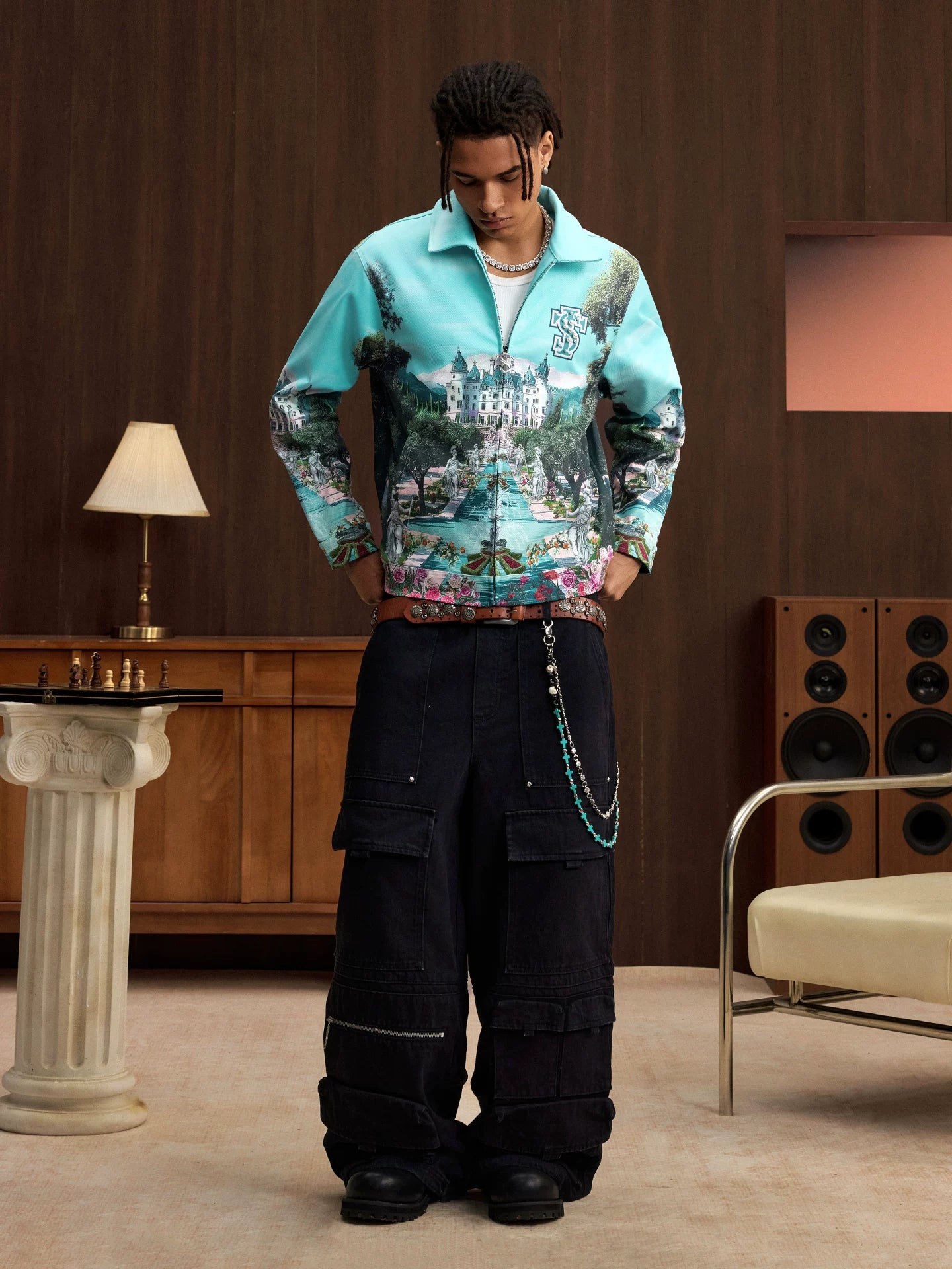 STK SmallTownKid Peacock Manor 3D Print Jacket