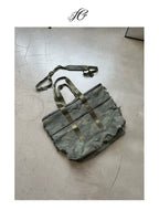 InsGale Washed Camouflage Rough Crossbody Tote Bag