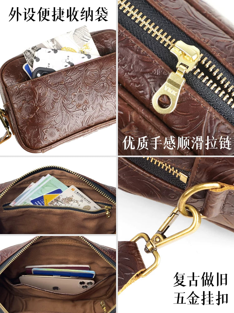 Fanguo Designer Leather Shoulder Messenger Bag