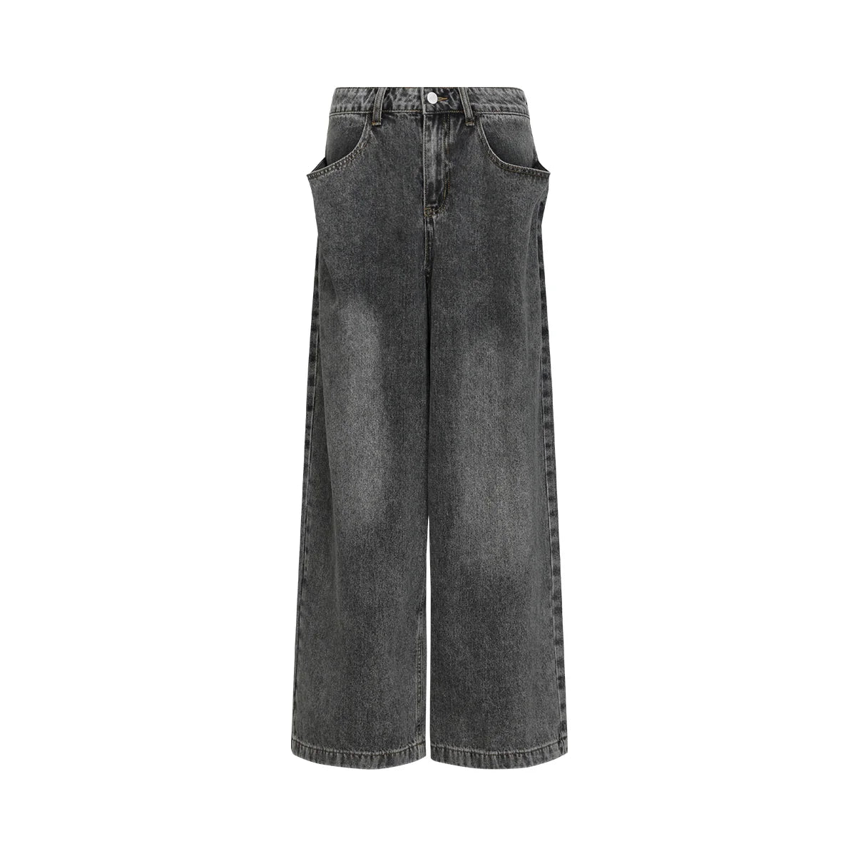 FUNKYFUN Big Moon Bag Mouth Design Washing Water Old Jeans