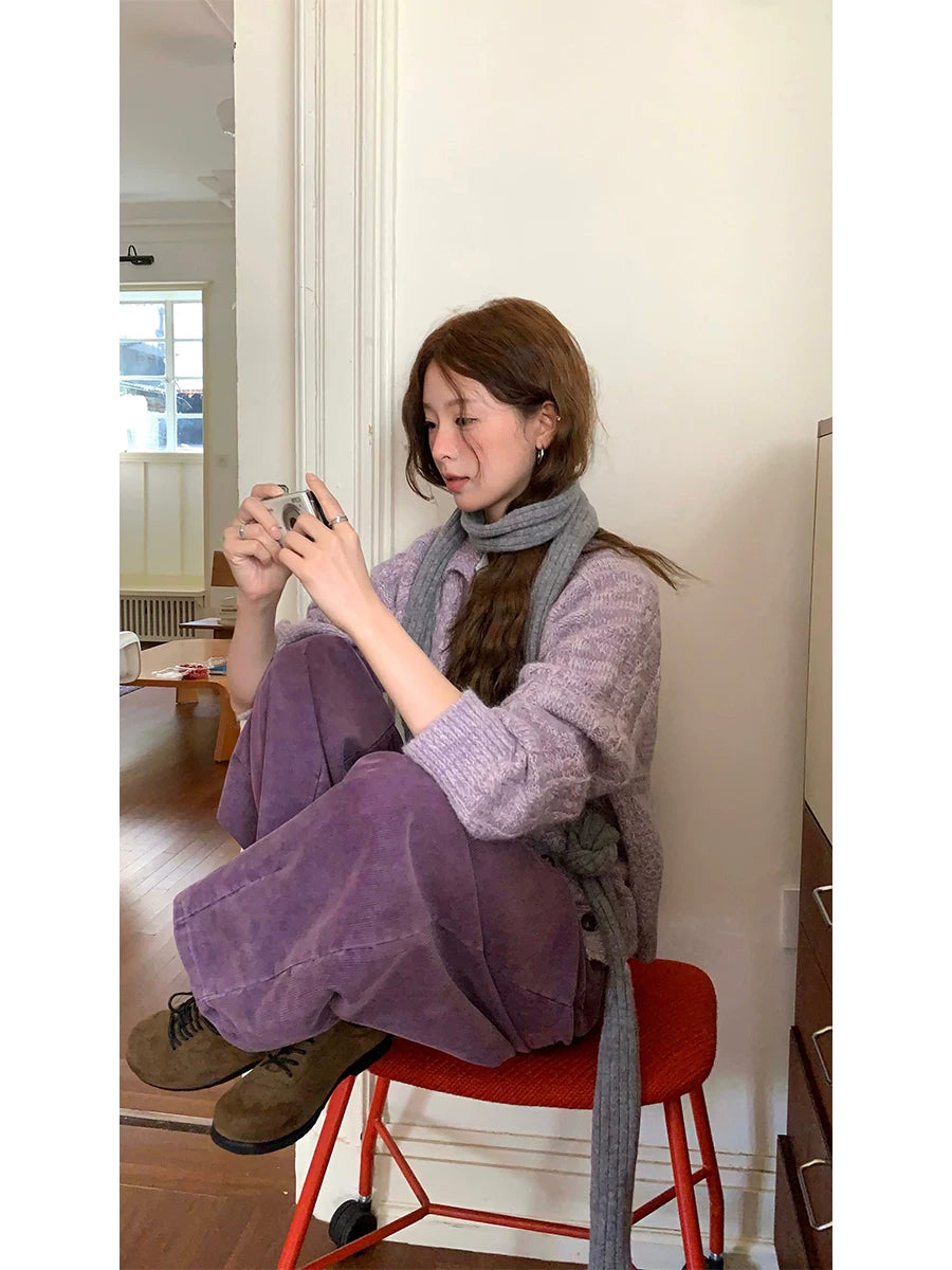 CCKOK Washed Corduroy Japanese Scimitar Pants