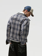 CENSMADE Reversible Suede Plaid Jacket
