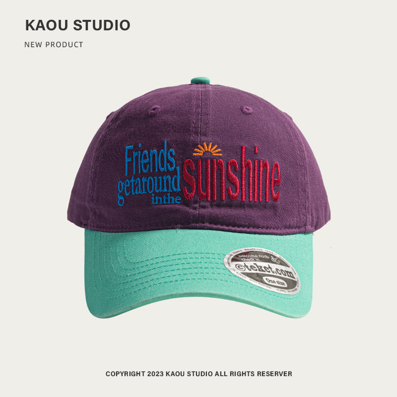 KAOU Sunshine Purple Color-block Letter Cap
