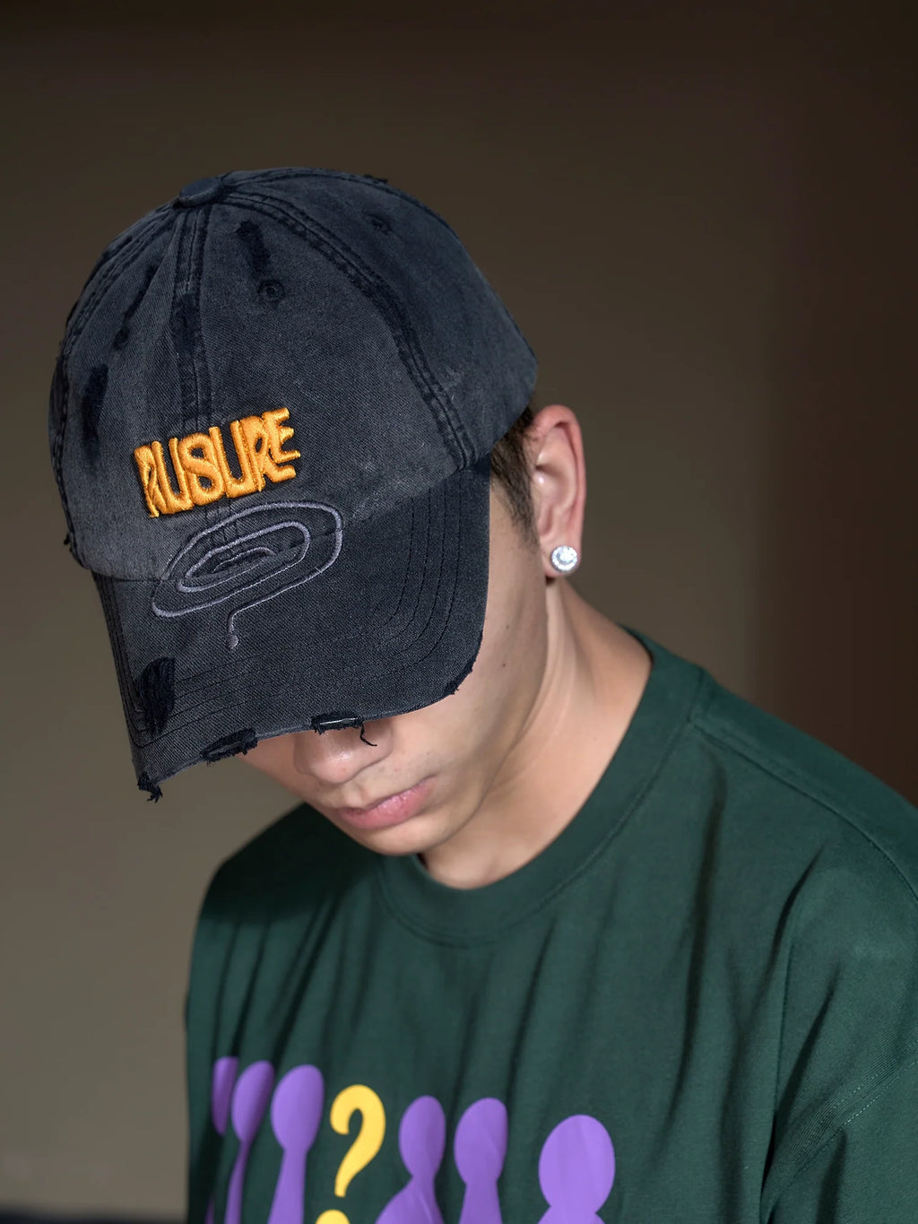 RUSURE Question Mark Embroidered Casual Hip Hop Baseball Cap