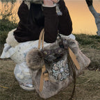 Sunlight Desire Mink Hair Shoulder Crossbody Bag