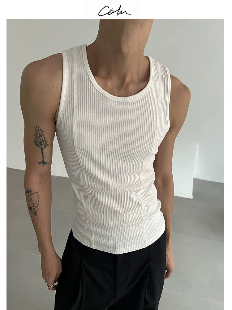 COLN Vertical Striped Sleeveless Vest