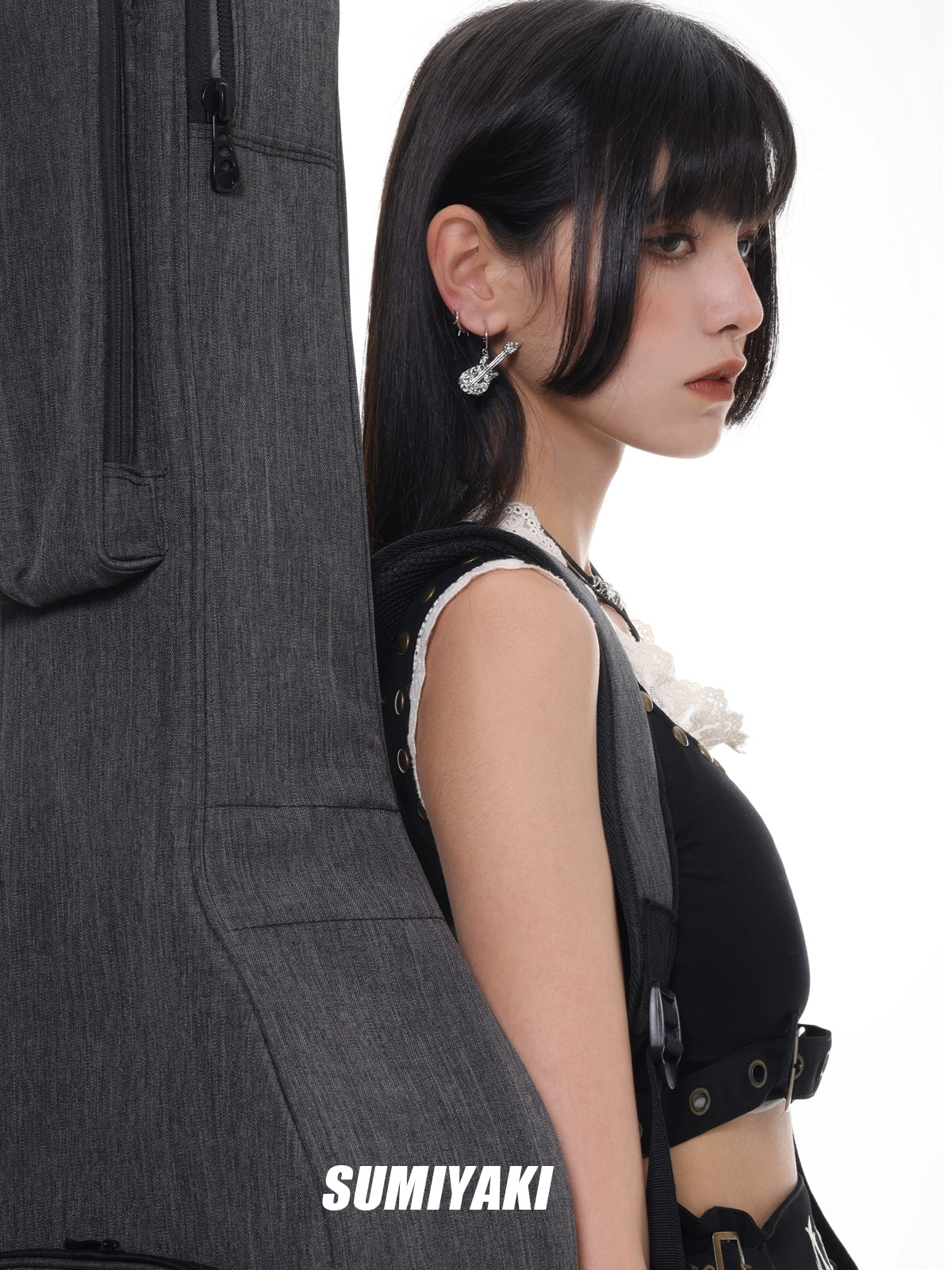 Five Kills Rock Guitar S925 Punk Earrings