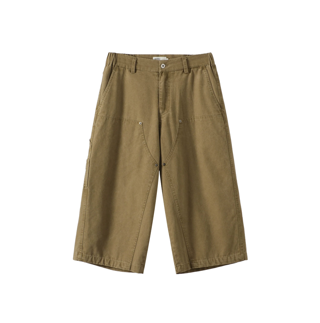 BUTTBILL 25SS Urban Safari Vintage Commuter Japanese Leaven Wash Logging Tooling Capris Shorts