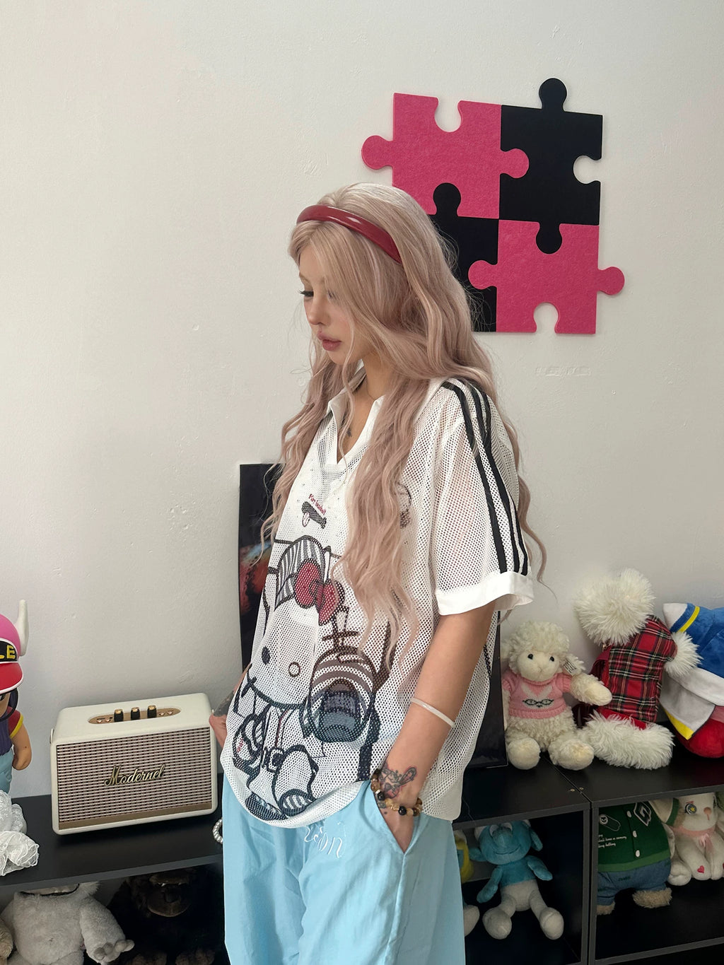 SIXMINU Hollow Sun Protection V Neck T Shirt