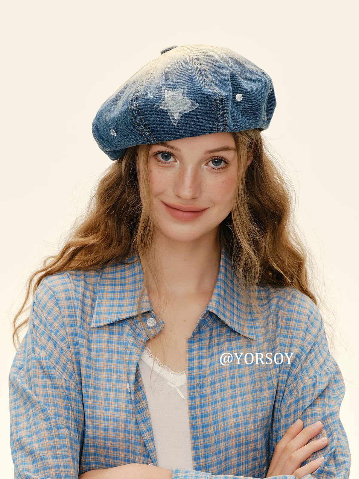 YORSOY Vintage Denim Beret