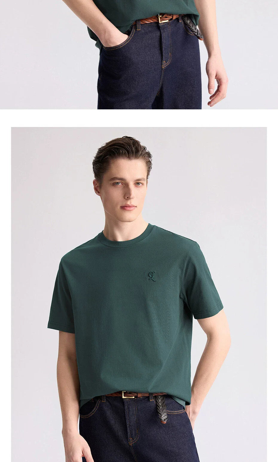 Giordano Monogram Embroidered Crew Neck Casual Tee