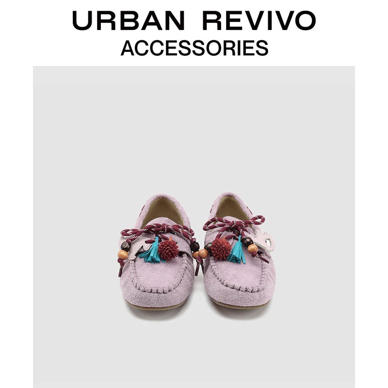 Urban Revivo Genuine Leather Vertex Pendant Loafers