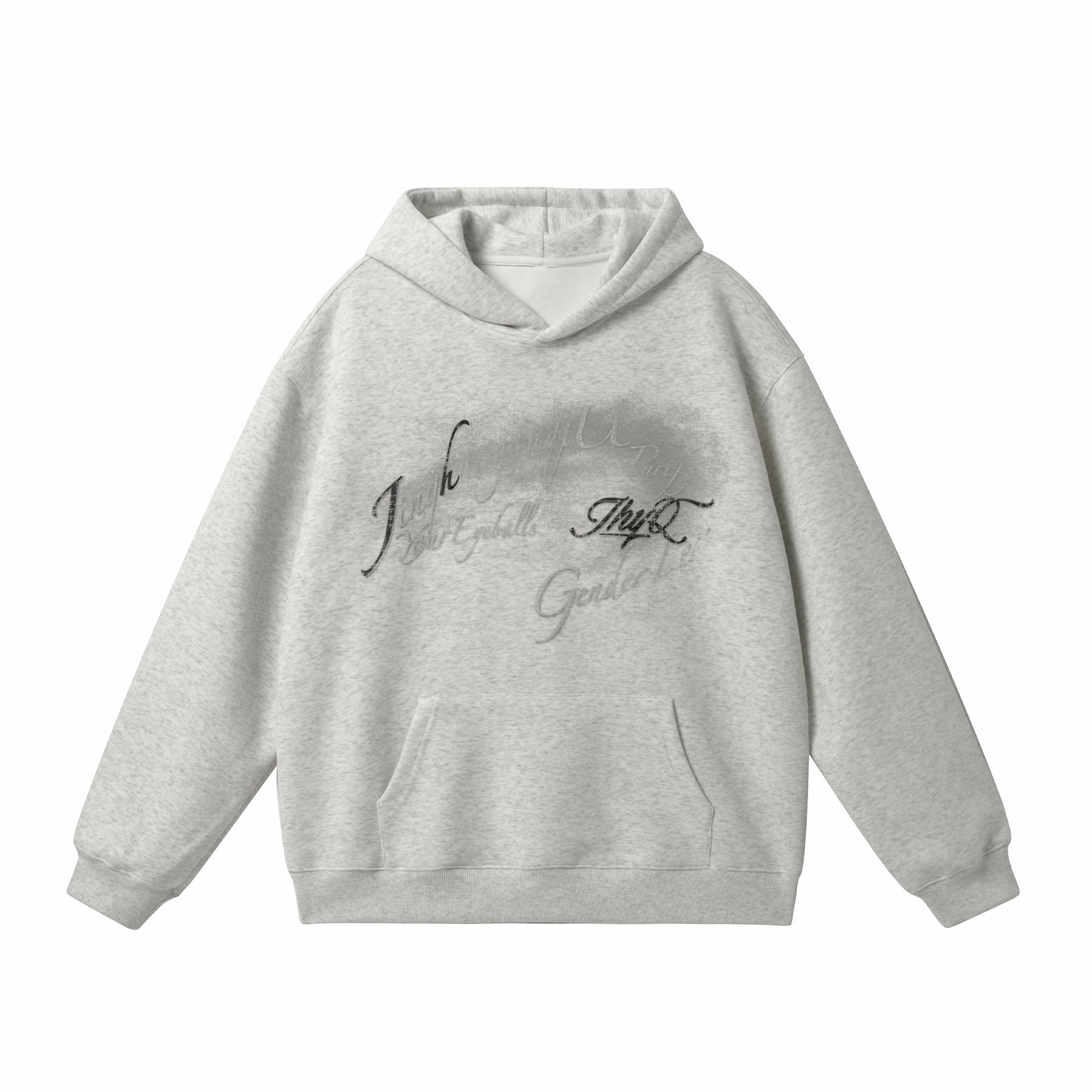 JHYQ Retro Letter Print Loose Hoodie