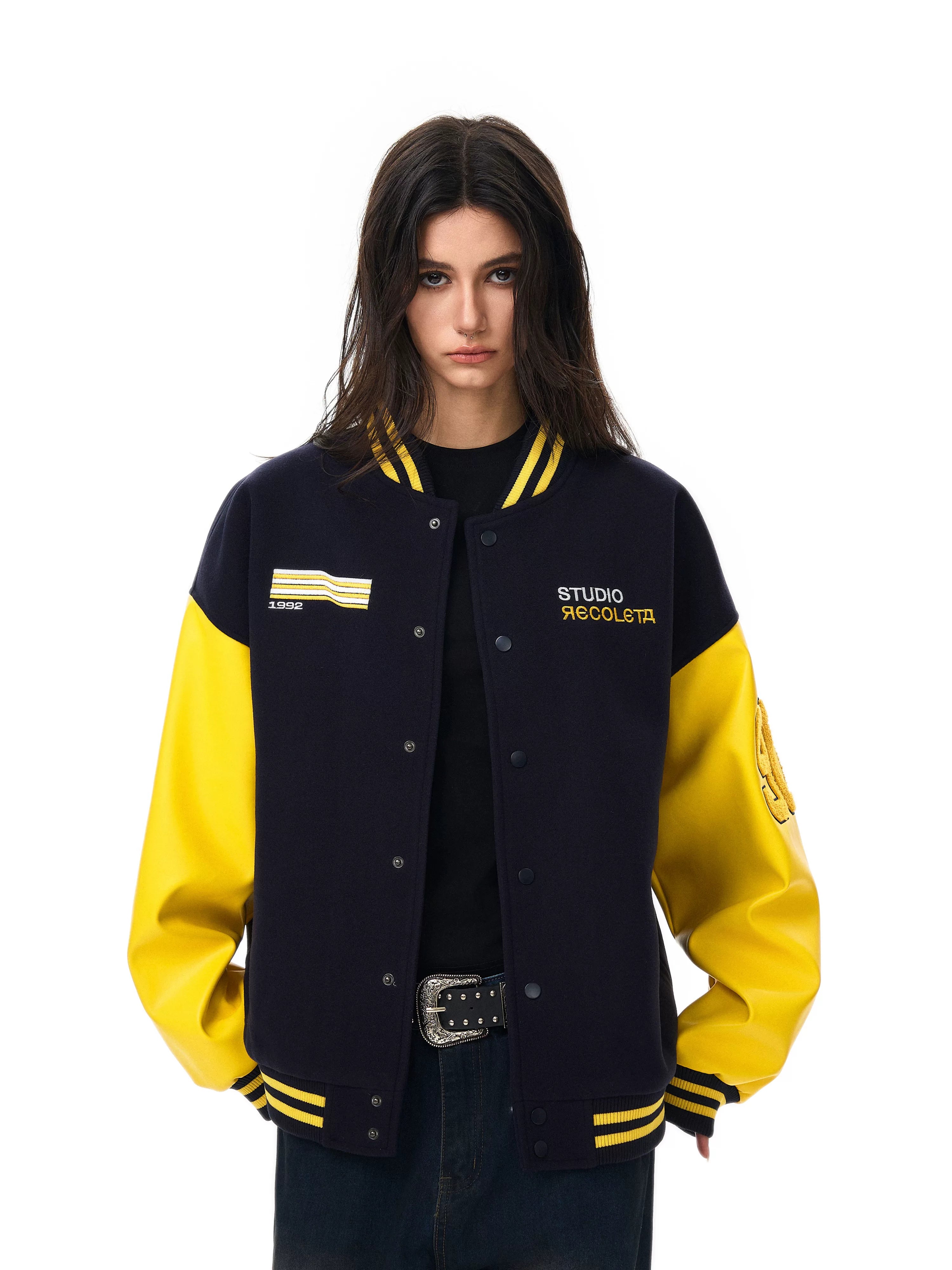 RECOLETA x OKET Towel Embroidered Quilted Baseball Jacket