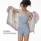 Inflation Contrast Ins Short Hooded Sweater