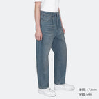 IDLT 13oz Loose Straight Single-Pleat Retro Washed Blue Wide-Leg Jeans