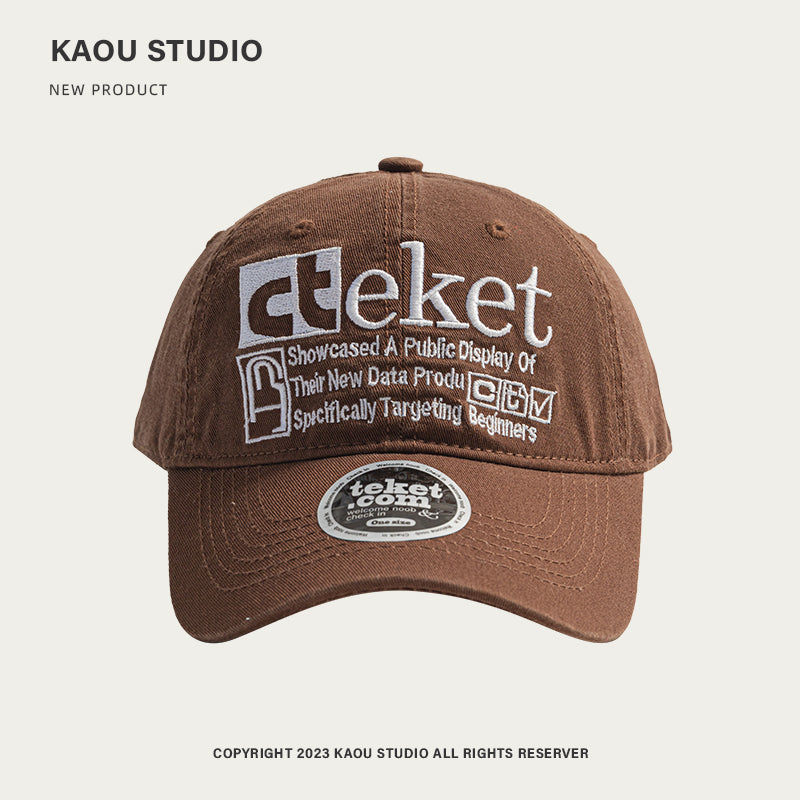 KAOU cteket Brown Color-block Letter Cap