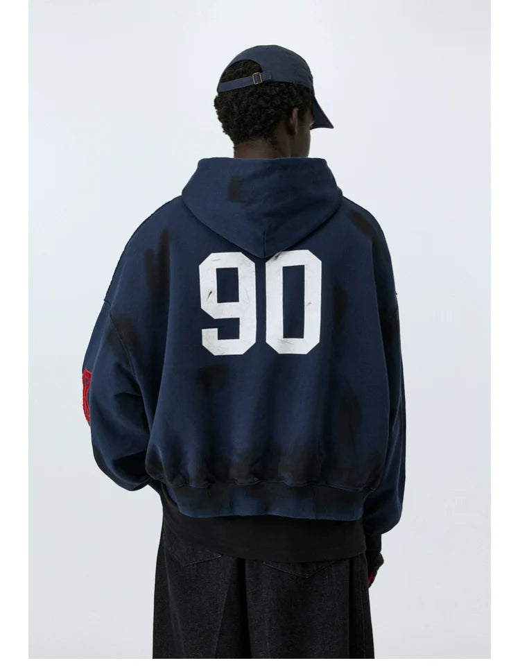 ATRY Dirty Dyed Damage Blockbuster Short Embroidered Sweater