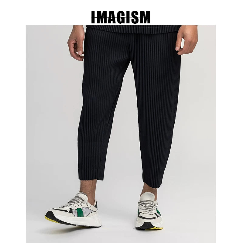 IMAGISM Japanese Non Miyake JF149 Pleated Thin Drapey Nine Point Pants