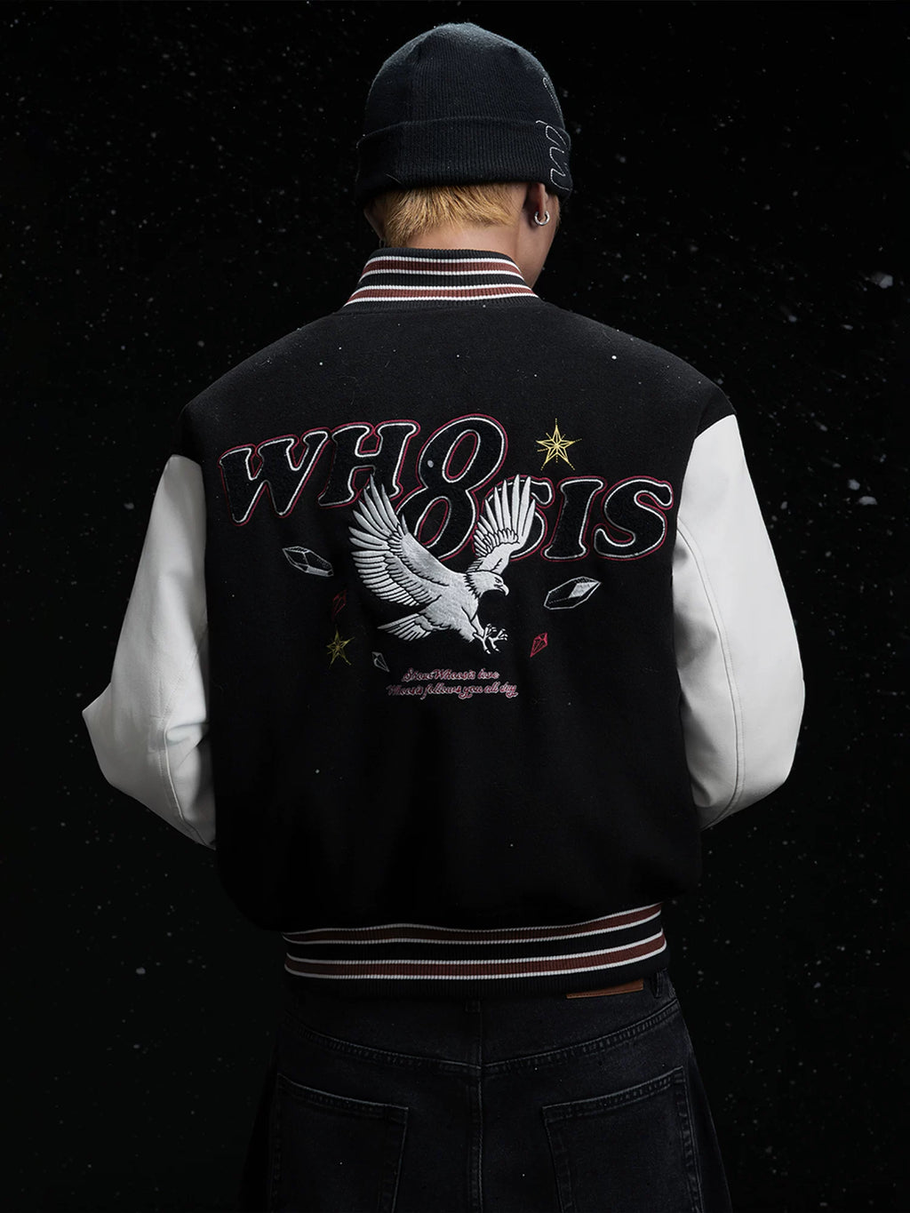 WHOOSIS Gem Embroidery Baseball Jacket