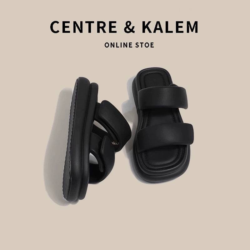 CENTREKALEM Thick-Soled One-Line Summer Slippers