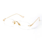 PLCOIN Silver Rimless Glasses Lightweight Anti-Blue Light Myopia