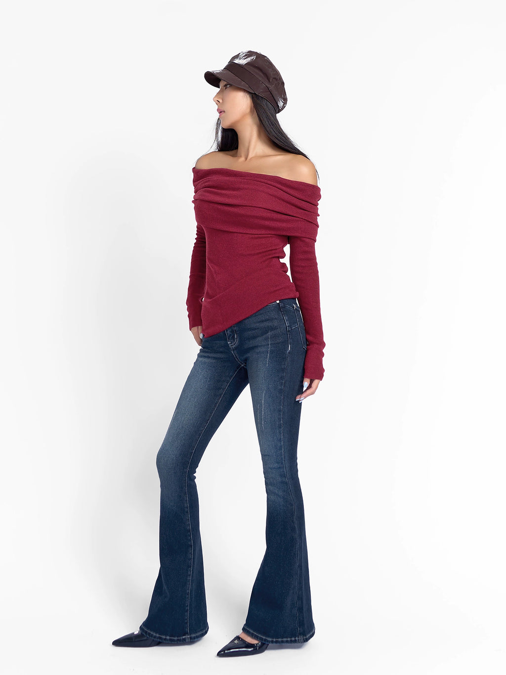 ABMY® Double-Button High-Waist Flare Jeans