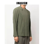 IMAGISM Japanese Non Miyake Pleated Collarless Suit Jacket JD166