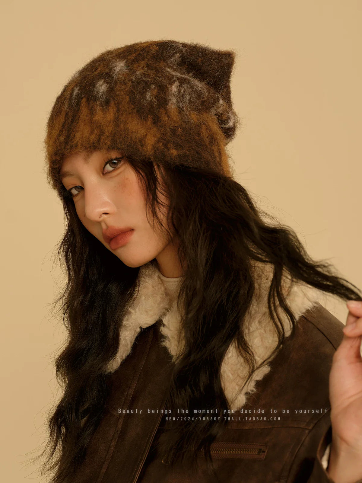 YORSOY Retro Tie-dye Knitted Wool Hat