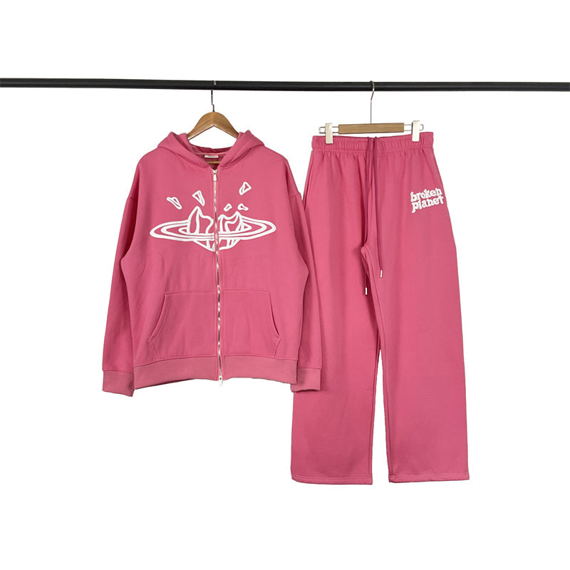 Broken Planet velvet hoodie & pants set